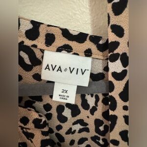 Plus size. Ava and viv. Cheetah wrap dress. 2x